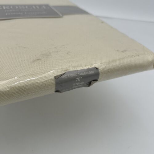 NOS CROSCILL Solid Yellow Fabric Tablecloth 70” Round Dining Essentials - Picture 6 of 12