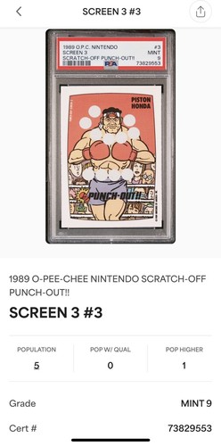 1989 OPC O-Pee-Chee Nintendo Mike Tyson Punch Out Complete Registry Set 10 PSA 9 - Picture 5 of 10