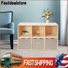 Solid Wood Shelves With 6 Compartments Cube Bookcase Floor-mounted Bookshelf