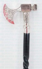 Victorian Twisted Wooden Walking Stick Halloween Viking Axe Handle Walking Cane