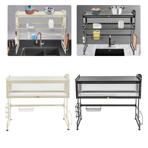 Over Sink Dish Drainer Drying Rack:2 Tier Large Dish Rack Metal for Kitchen - Picture 12 of 38