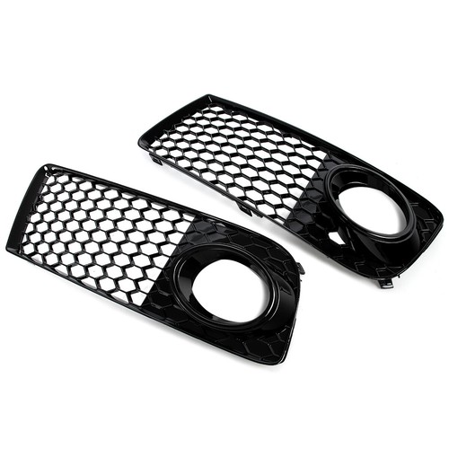 Cubierta de rejilla de luz antiniebla para parachoques delantero de nido de abeja negra brillante para Audi TT 2011-2014 - Imagen 12 de 14