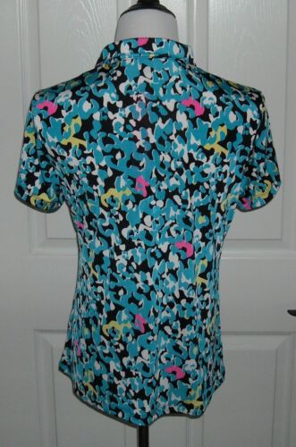 NWT Jamie Sadock Simplicite Women Golf Short Sleeve Shirt Size M Multi Color #4 - Picture 3 of 3