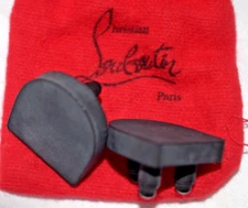 Christian Louboutin Block Heel Replacement In Red Fabric Bag, Authentic