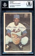Clarence Choo Choo Coleman Beckett BAS Signed 1976 SSPC 1963 Mets Autograph