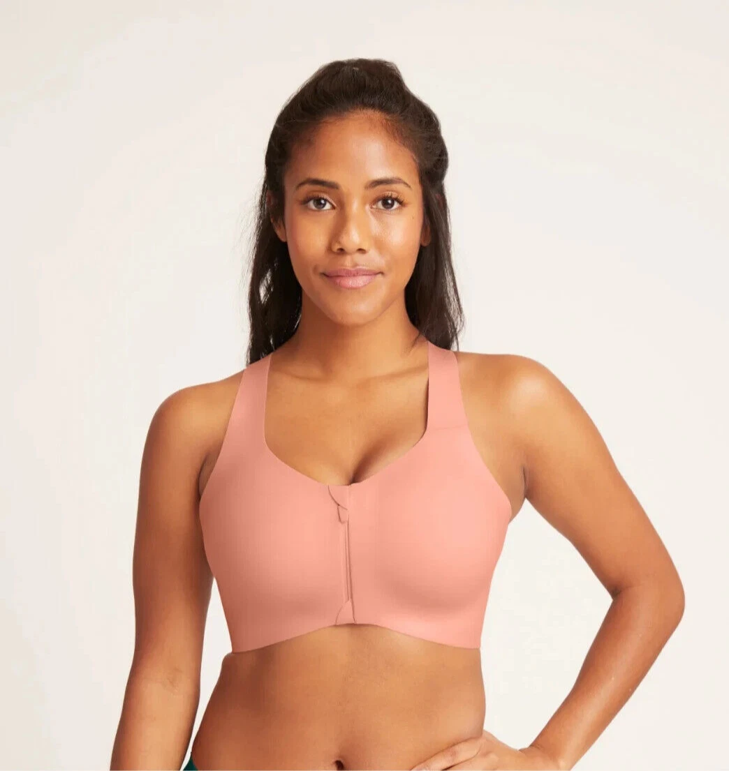 Knix Catalyst Front Zip High Impact Sports Bra Pink Ginger Size 8++