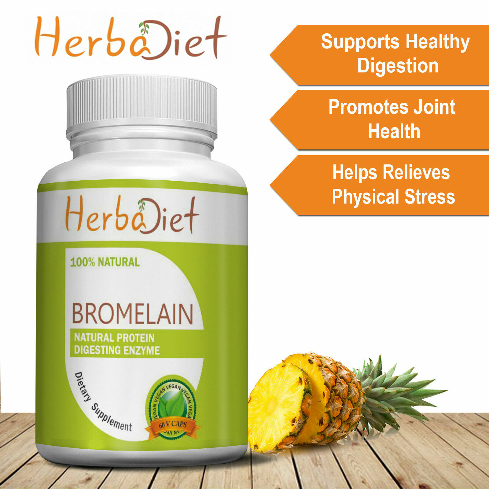 Bromelain 3000 GDU High Strength 500mg Capsules DIGESTIVE Pineapple