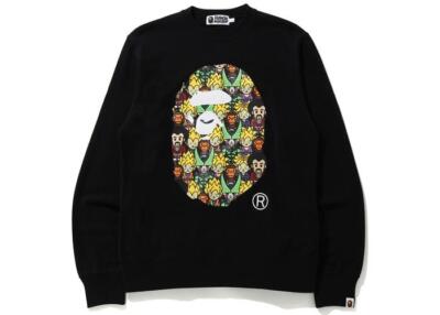 BAPE X DRAGON BALL Z BABY MILO BIG APE HEAD CREWNECK a bathing ape black