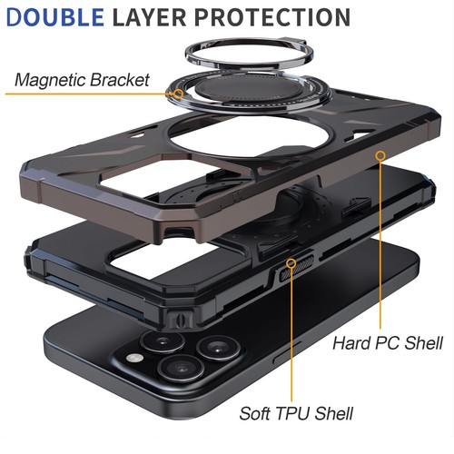 For Apple iPhone 15/15+/15 Plus/15 Pro/Pro Max Hard Case Ring Stand Holder Cover - Picture 21 of 24