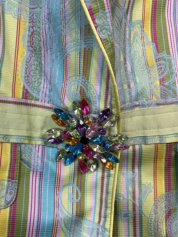 Blazer para mujer Cynthia Steffe talla mediana cachemir floral bordado arco iris Y2K Foto 2 de 4