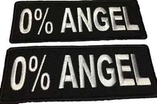 0% ANGEL FUN GIFT 1.5"X4" 827 iron on party favor novelty biker Easy to apply