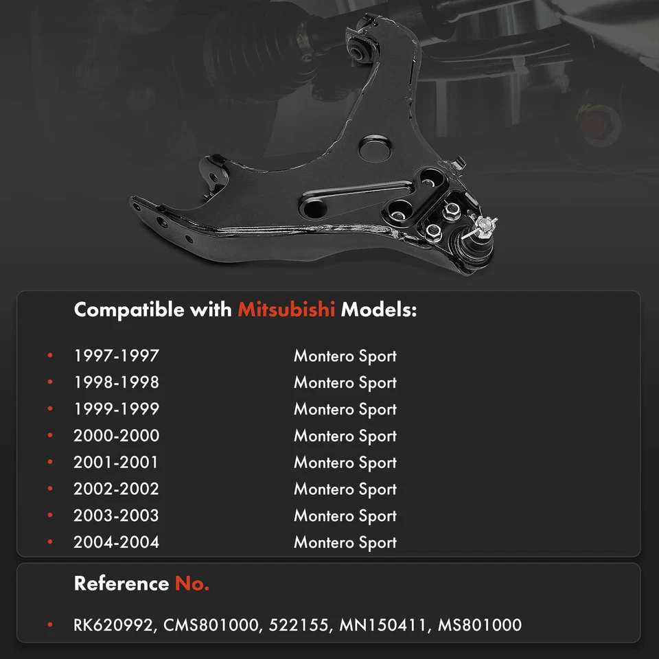 Conjunto de brazo de control inferior delantero izquierdo y rótula para Mitsubishi Montero Sport Foto 2 de 4