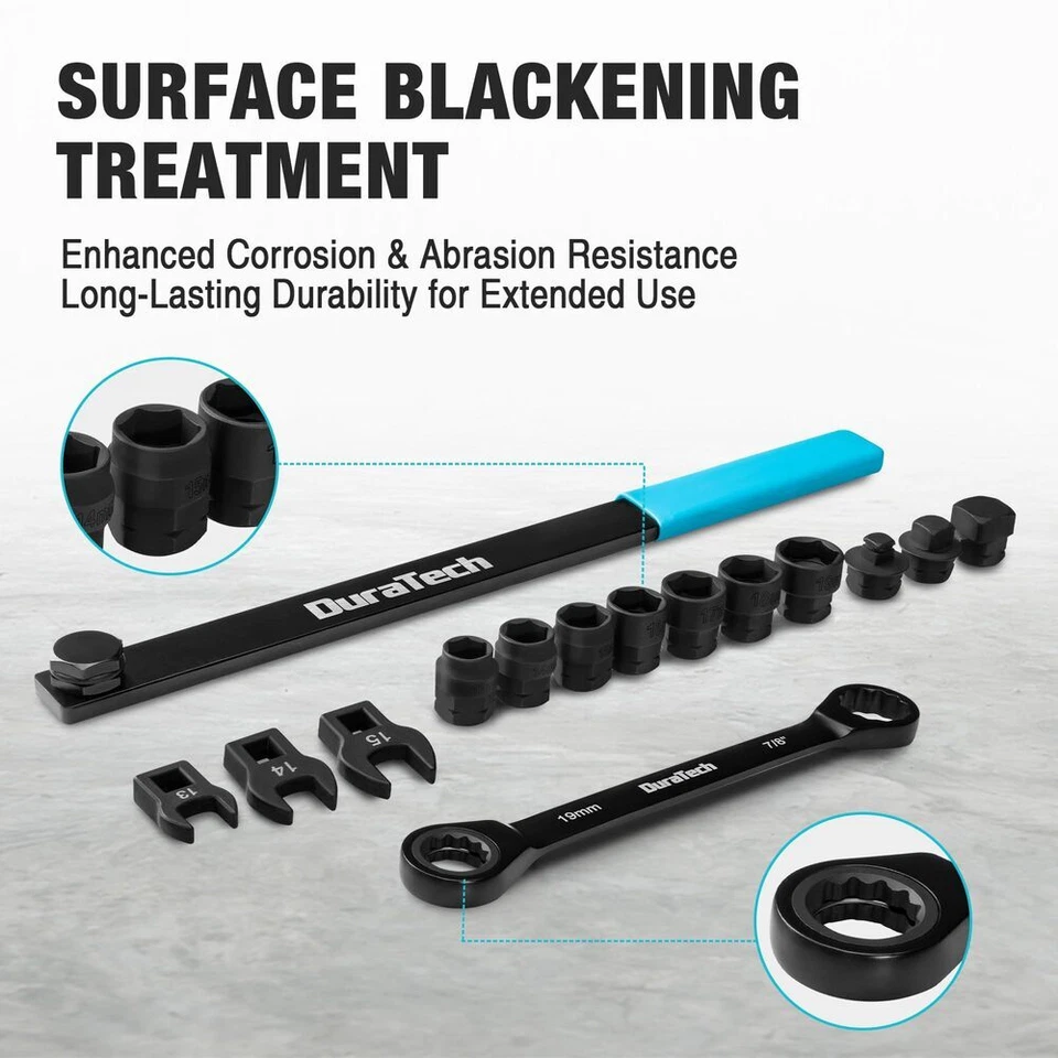 Juego de herramientas de cinturón serpentino de trinquete universal DURATECH 15 PIEZAS herramienta tensora de cinturón Foto 4 de 4