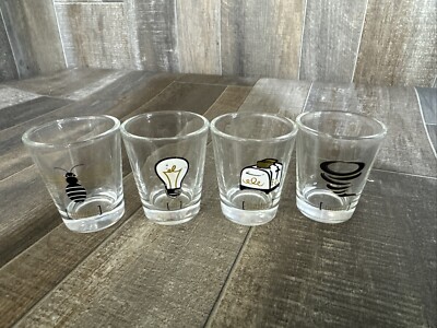 Jay Import Shot Glasses 4 Pack Buzzed, Lit, Toasted, Twisted