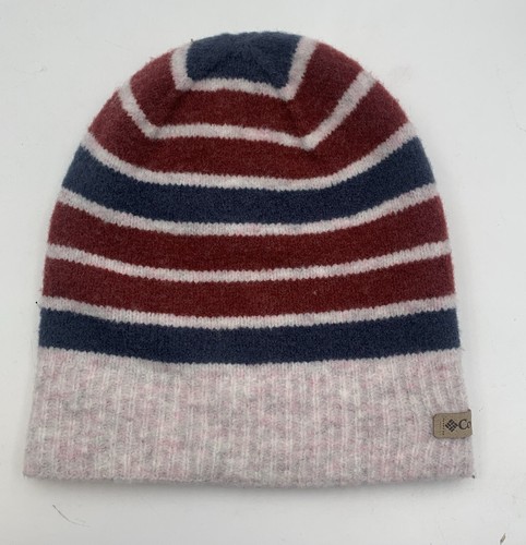 Columbia Womens Beanie Super Soft Maroon Blue Beige Winter Cap Ski Snowboarding