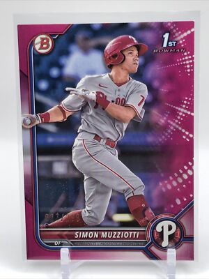 2022 Bowman 1st Fuchsia Philadelphia Phillies Simon Muzziotti /299 BP-40