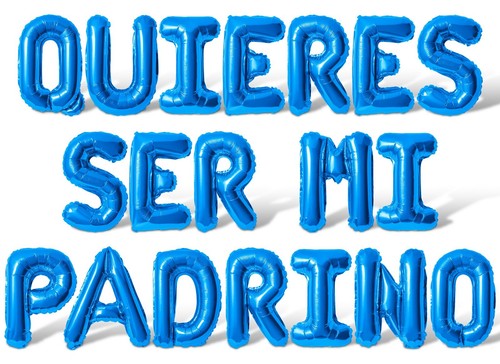 QUIERES SER MI PADRINO Letter Balloon Banner - DIY Godfather Baptism Decorations - Picture 11 of 55