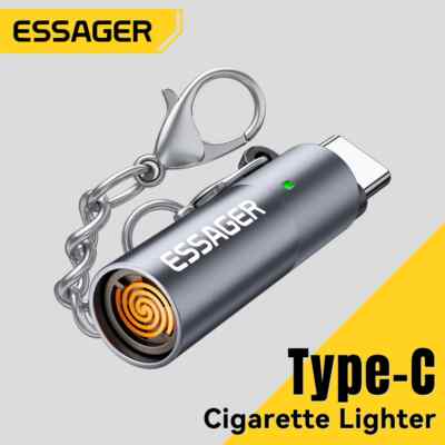 safety cigarette lighters Essager Type C Mini Cigarette Lighter Tungsten Wire Blowing Safety Energy  Saving