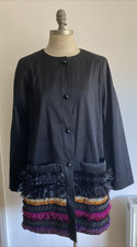 Stunning Italian "save The Queen"  Feathered Coat/jacket Size L, Bnwt, Rrp £400