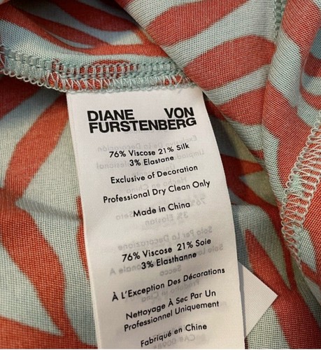 NWT Diane Von Furstenberg Wendy Bella Palm Cloud Turquoise Skirt Sz 14 MSRP $258 - Picture 8 of 11