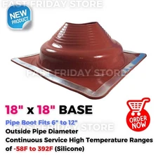 Silicone Metal Roof Insulated Pipe Flashing Square Base for Wood Stove Fireplace