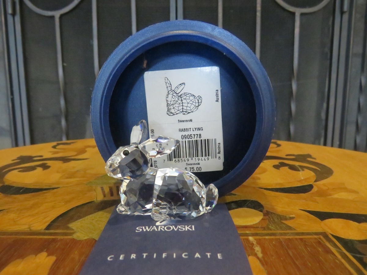 Swarovski Crystal Rabbit Lying Figurine 0905778 MIB COA Swarovski Crystal Rabbit Lying Figurine 0905778 MIB COA
