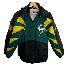 Vintage Green Bay Packers Apex One Pro Line Puffer Coat Sharks Tooth Size Med