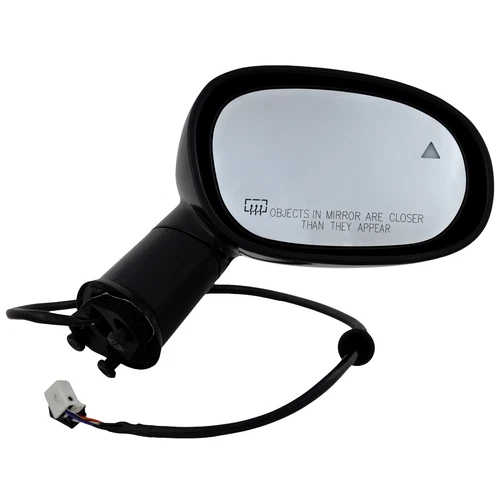 Fits 15-19 DG CHALLENGER POWER MIRROR PAINT TO MATCH BLACK W/HEAT-BLIND SPOT RH