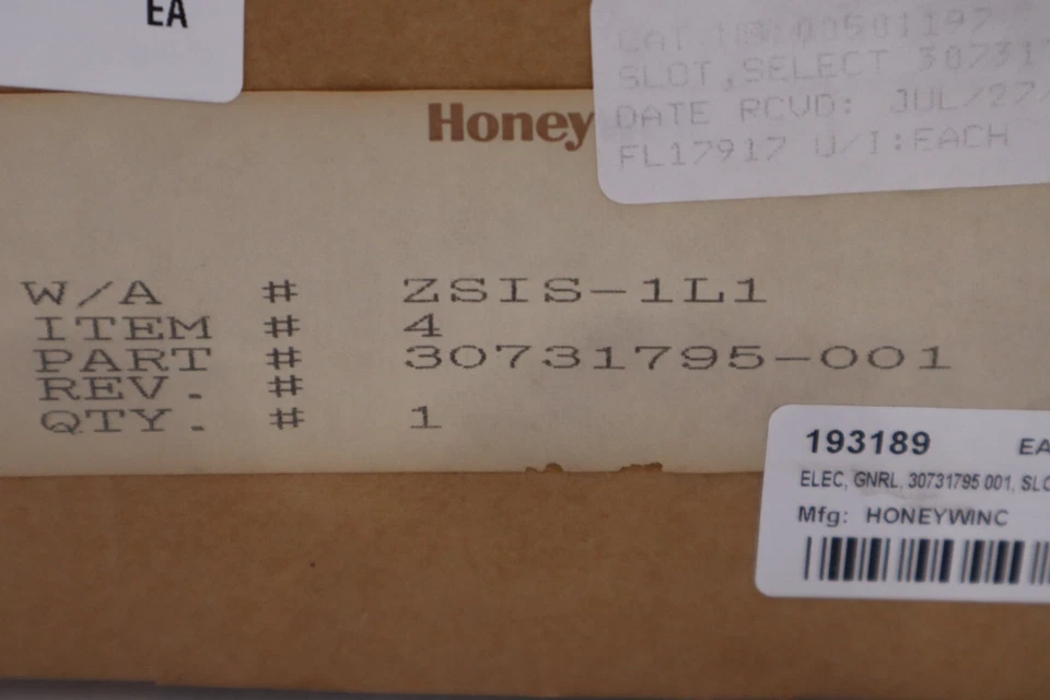 NEW IN BOX HONEYWELL 30731795-001 / 30731795001 STOCK G117A - Image 2 of 3