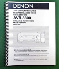 Denon AVR-3300 Instruction Manual: 62 Pages & Protective Covers!