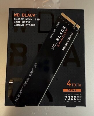 Western Digital WD_BLACK SN850X 4TB NVMe Internal SSD Western Digital WD_BLACK SN850X 4TB NVMe Internal SSD
