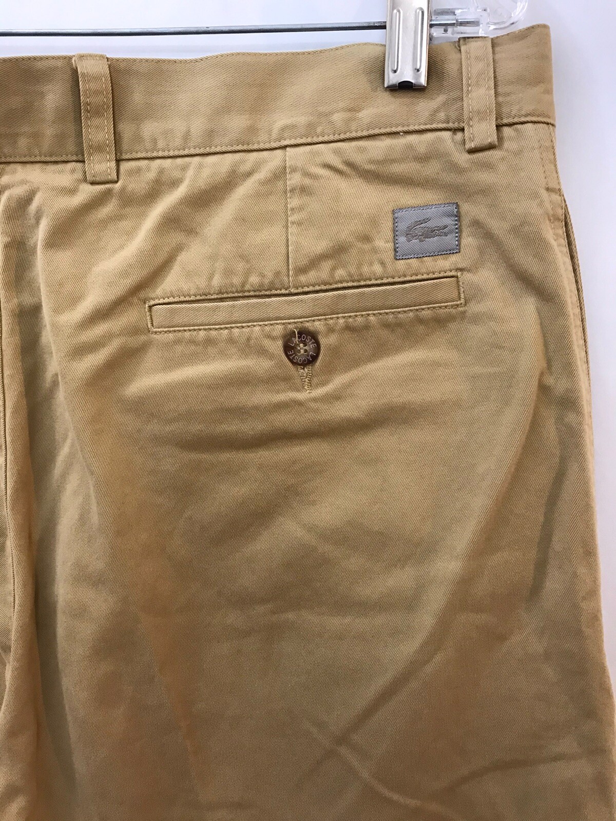 Lacoste Womens Capris Size 36 (L25) Khakis/Chinos Flat Front Gold 100% Cotton  thumbnail 6