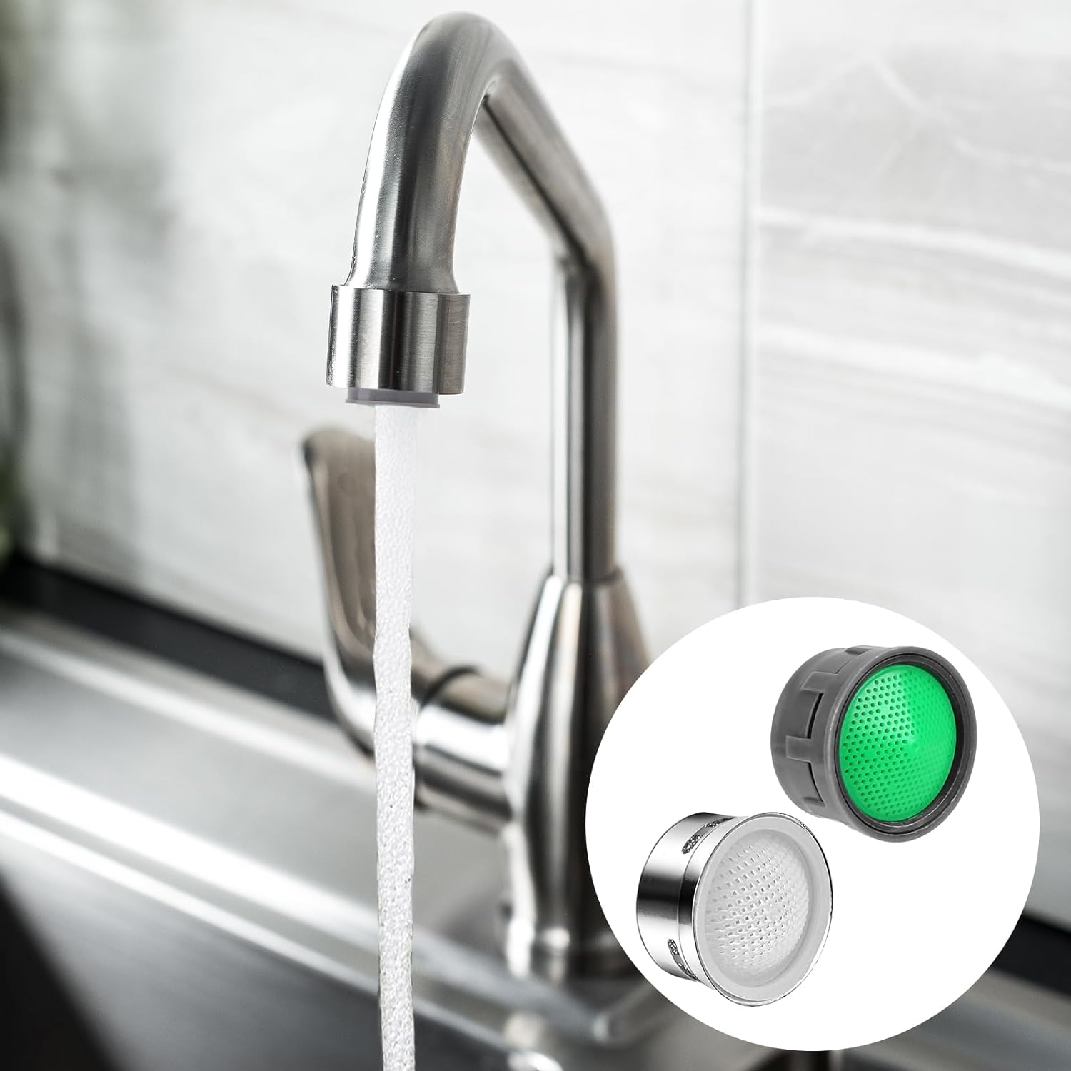 24 Pack Faucet Aerators with Gasket, Insert Faucet Aerator Replacement