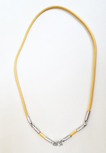 Yellow Nylon Necklace 3 Hooks Loop Thai Hindu Amulet Pendant Thick SS Unisex 27" - Picture 12 of 15