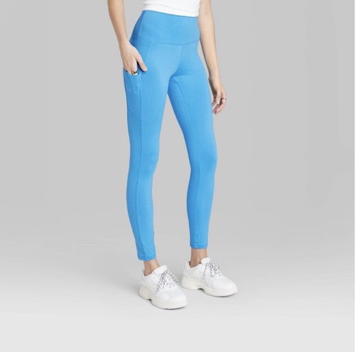 Wild Fable Women's blue leggings with side pockets NWT SZ Medium | eBay