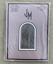 vintage JM Style 1080 Sheer To Waist Pantyhose Sandalfoot Silvermoss Size A