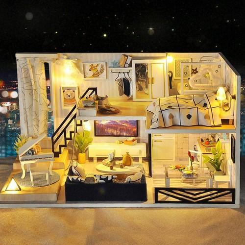 UNIHOBBY DIY DOLLHOUSE KIT WITH DUST PROOF COVER 1:24 SCALE WOODEN DIY MINIATURE - Picture 2 of 4