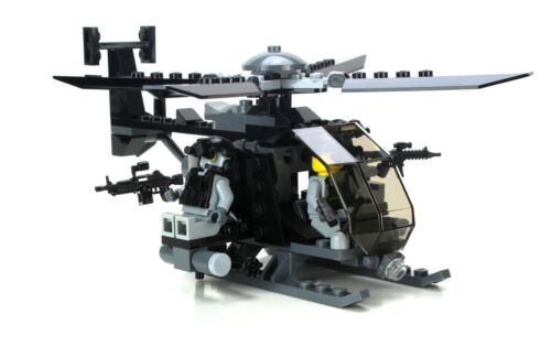AH-6 Little Bird with 3 Rangers Army helicopter made w/ real LEGO® bricks - Picture 5 of 5