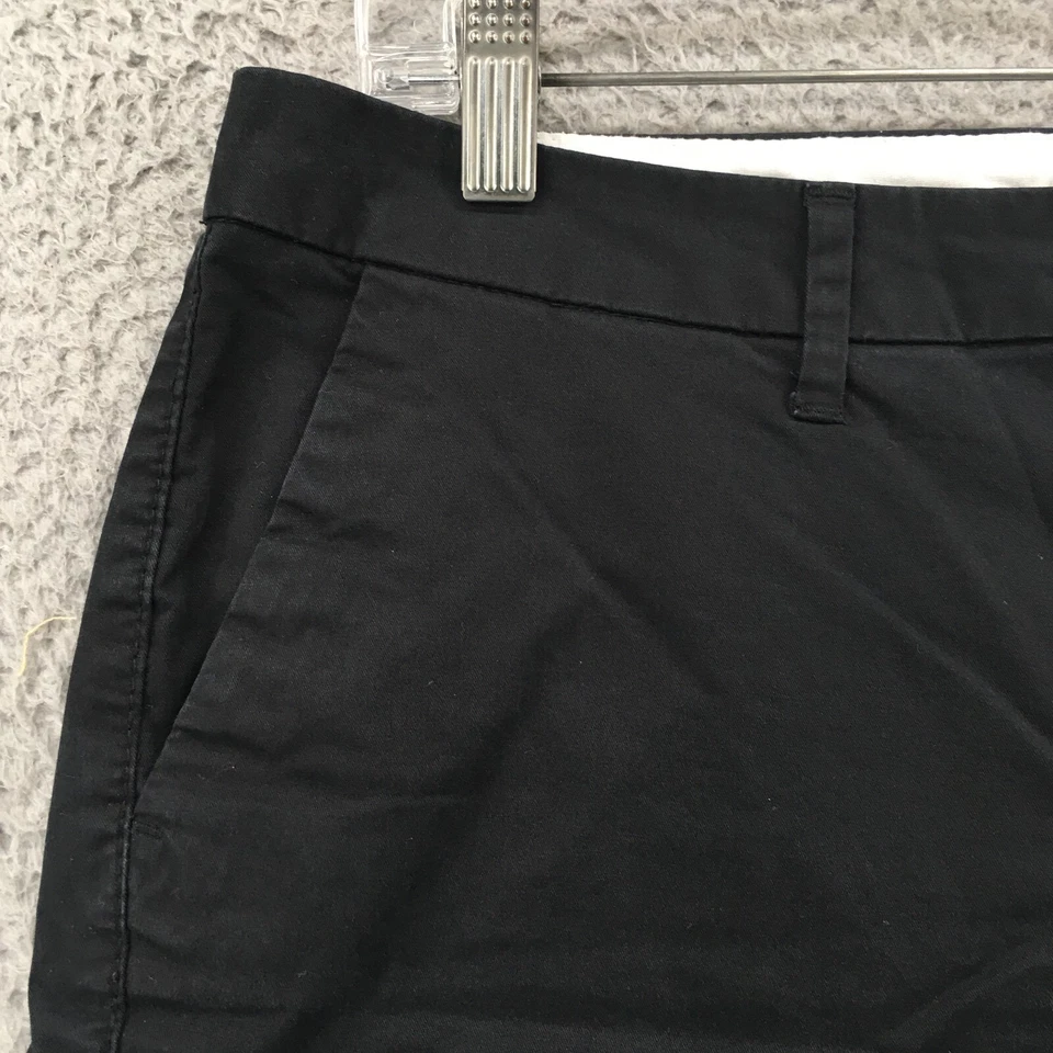 Old Navy Chino Shorts Womens 4 (actual 32x7) Black Cotton Blend Mid Rise Zip Fly - Image 4 of 4