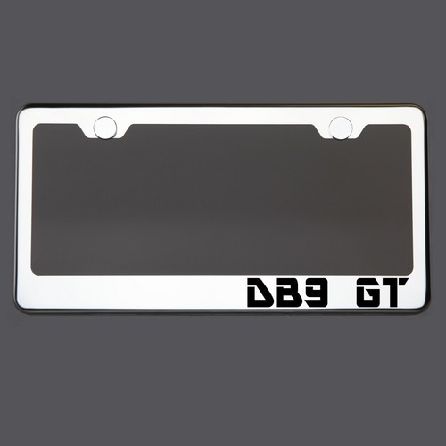 Polish Mirror License Plate Frame DB9 GT Laser Etched Metal Screw Cap - Imagen 1 de 8