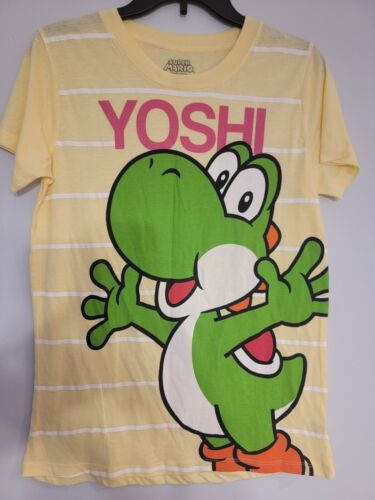 Retro Yoshi Super Mario Damen Large T-Shirt 2012 gelb super saubere Grafik  - Bild 1 von 6