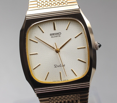 NEAR MINT】 Vintage Seiko Dolce 5931-5450 Gold Square Tank NEAR MINT】 Vintage Seiko Dolce 5931-5450 Gold Square Tank