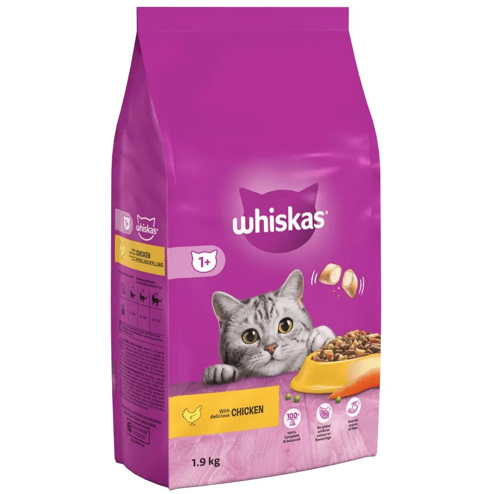 Whiskas 1+ Complete Dry Cat Food (Chicken) - Bag Size : 7kg