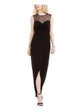 VINCE CAMUTO Womens Tulip Maxi Dress Black Sleeveless Evening Petites 2P