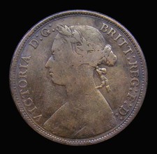Halfpenny 1878 Narrow date, Freeman 334, dies 14+O, Near Fine, Rare