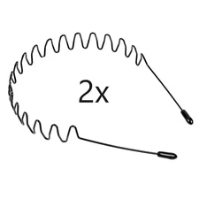 2-pack Men Metal Hair Band Soccer Black Sports Head Tie Holder Shaper Wavy Hoop