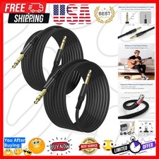 1/4 Inch TRS Instrument Cable 10ft 2-Pack,Straight 6.35mm Male Jack Stereo Au...