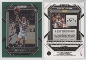 2022-23 Panini Prizm Green Prizm Jeremy Sochan #263 Rookie RC