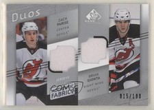 2008 SP Game Used Edition Authentic Fabrics Duos Zach Parise Brian Gionta r7d
