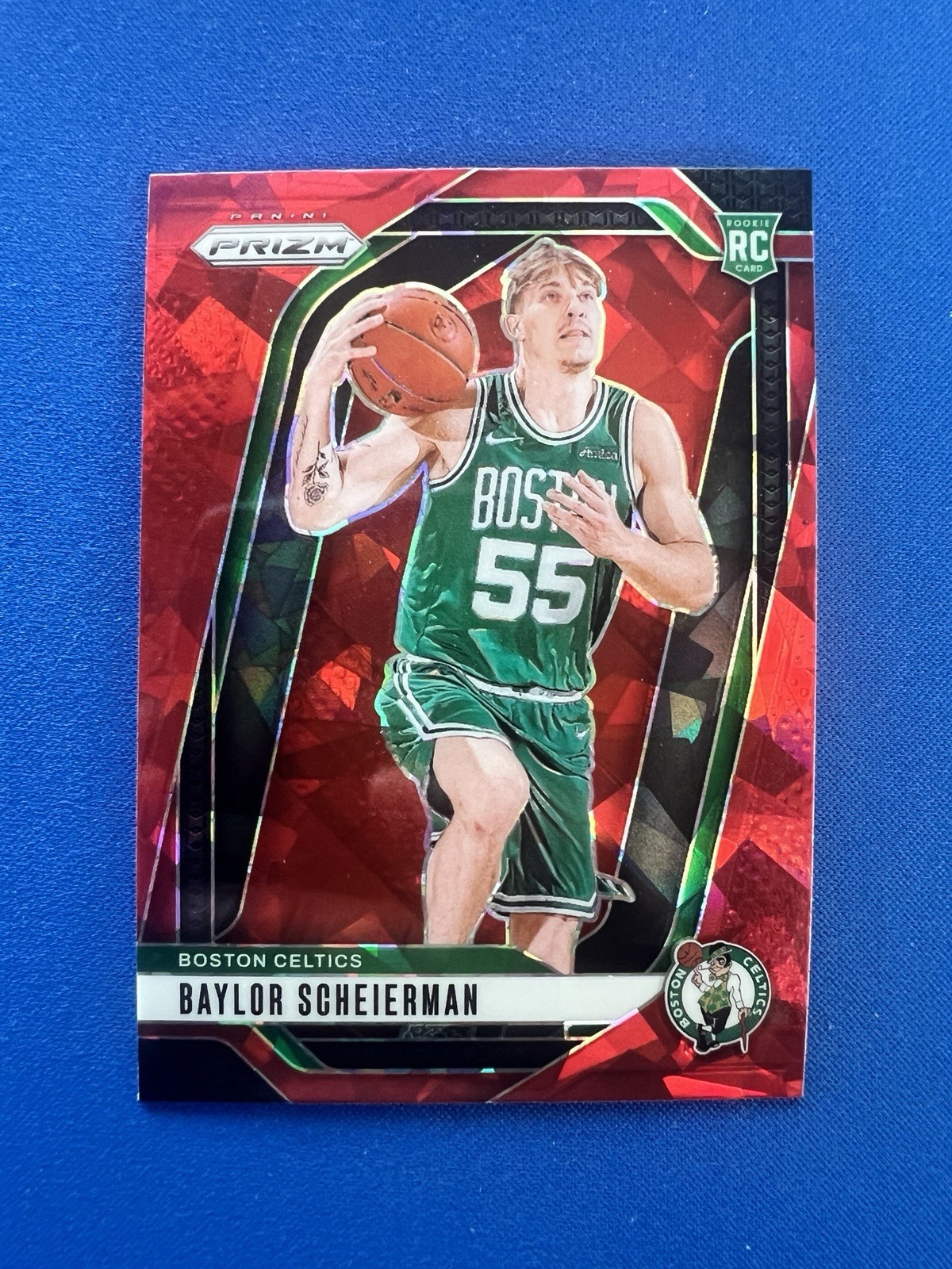 2024-25 Panini Prizm #236 Baylor Scheierman Boston Celtics RC Red Ice